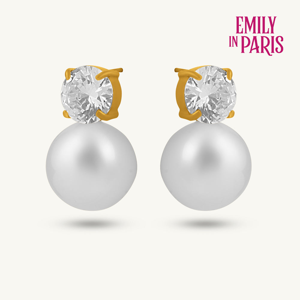 Luxe Pearl Glow CZ Stud Earrings