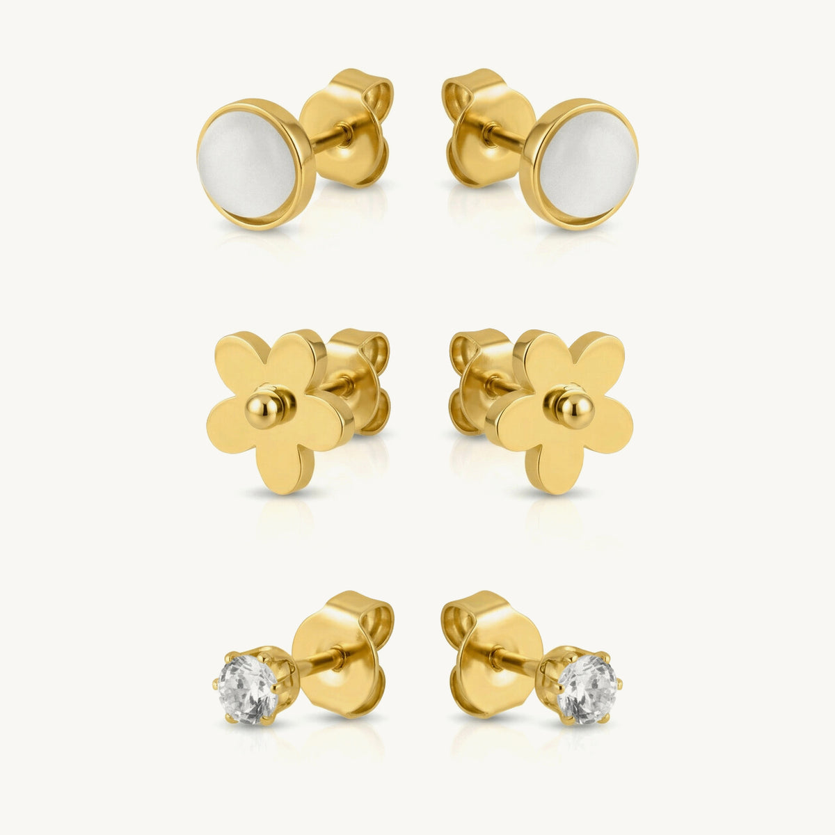 Glow Dots Minimal Stud Earring Set