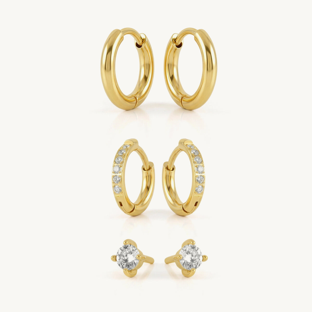 Twirl Glow Hoop & Sparkle Stud Earring Set