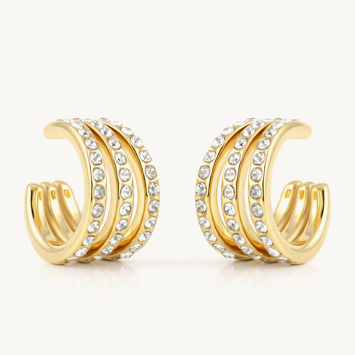 Triple Row Pave Cuff Earring