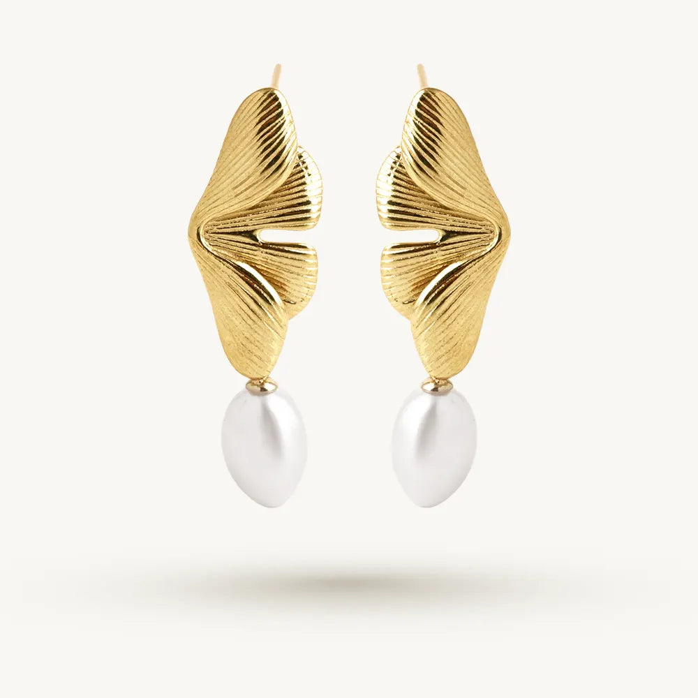Pearl Accent Wing Drop Earring