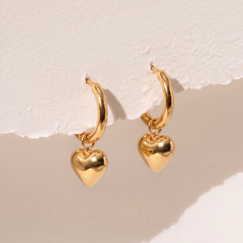 Aurelia Heart Hoop Earrings