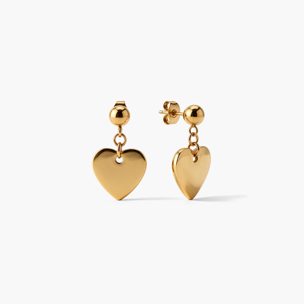 Dainty Heart Drop Earrings