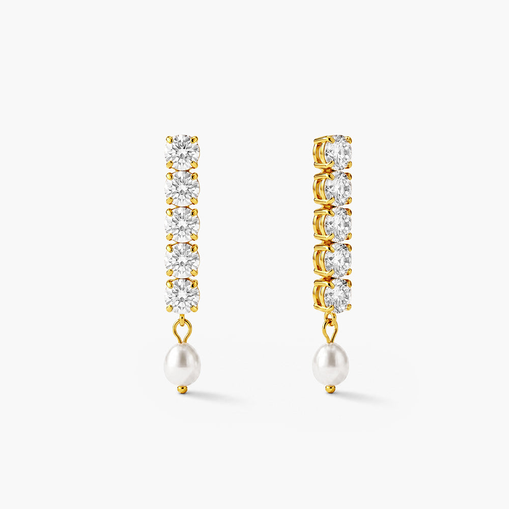 Pearl Drop Diamond Earrings