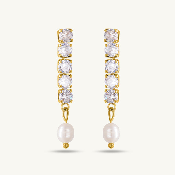 Pearl Drop Diamond Earrings