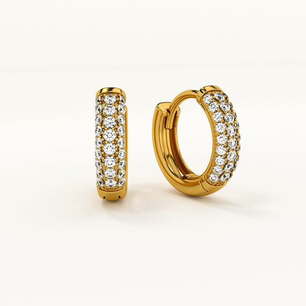 Diamond Huggie Hoop Earrings