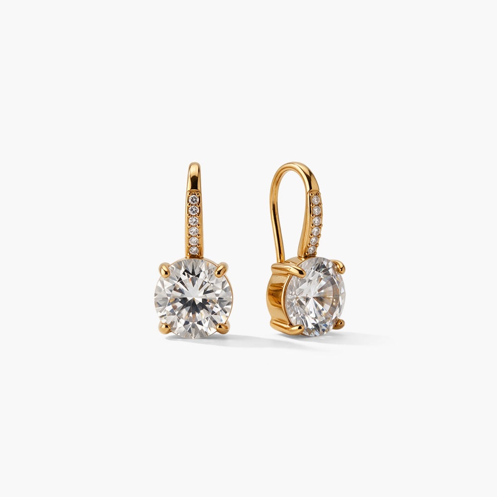 Brilliant Solitaire Drop Earrings