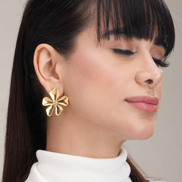 Golden Petal Bloom Earrings