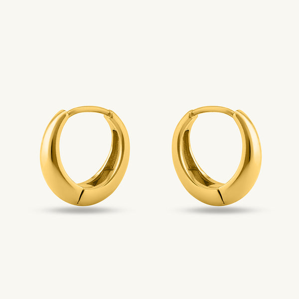 Golden Crescent Hoop Earrings