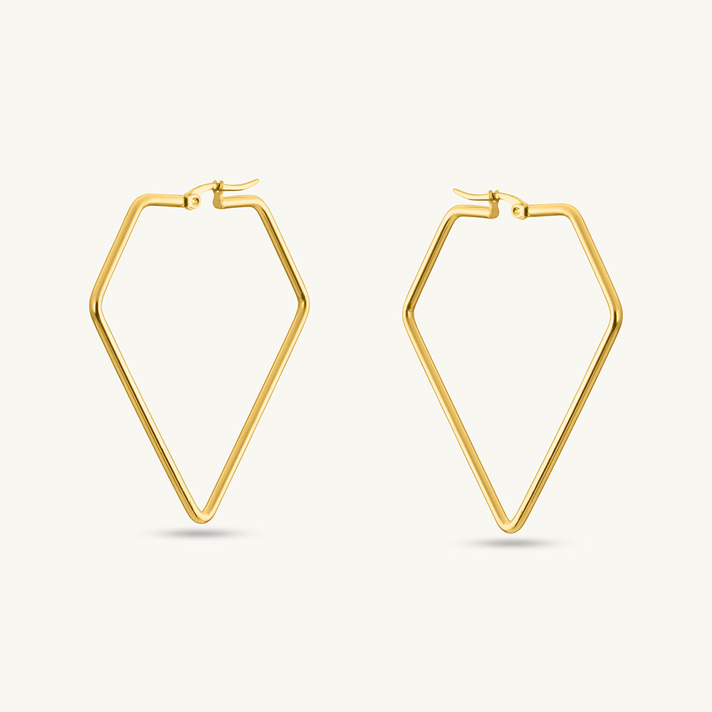 Diamond Shape Hoops