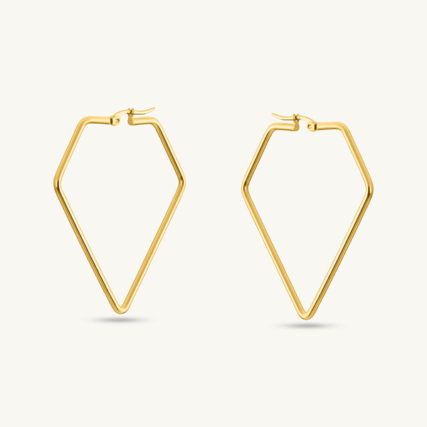 Diamond Shape Hoops
