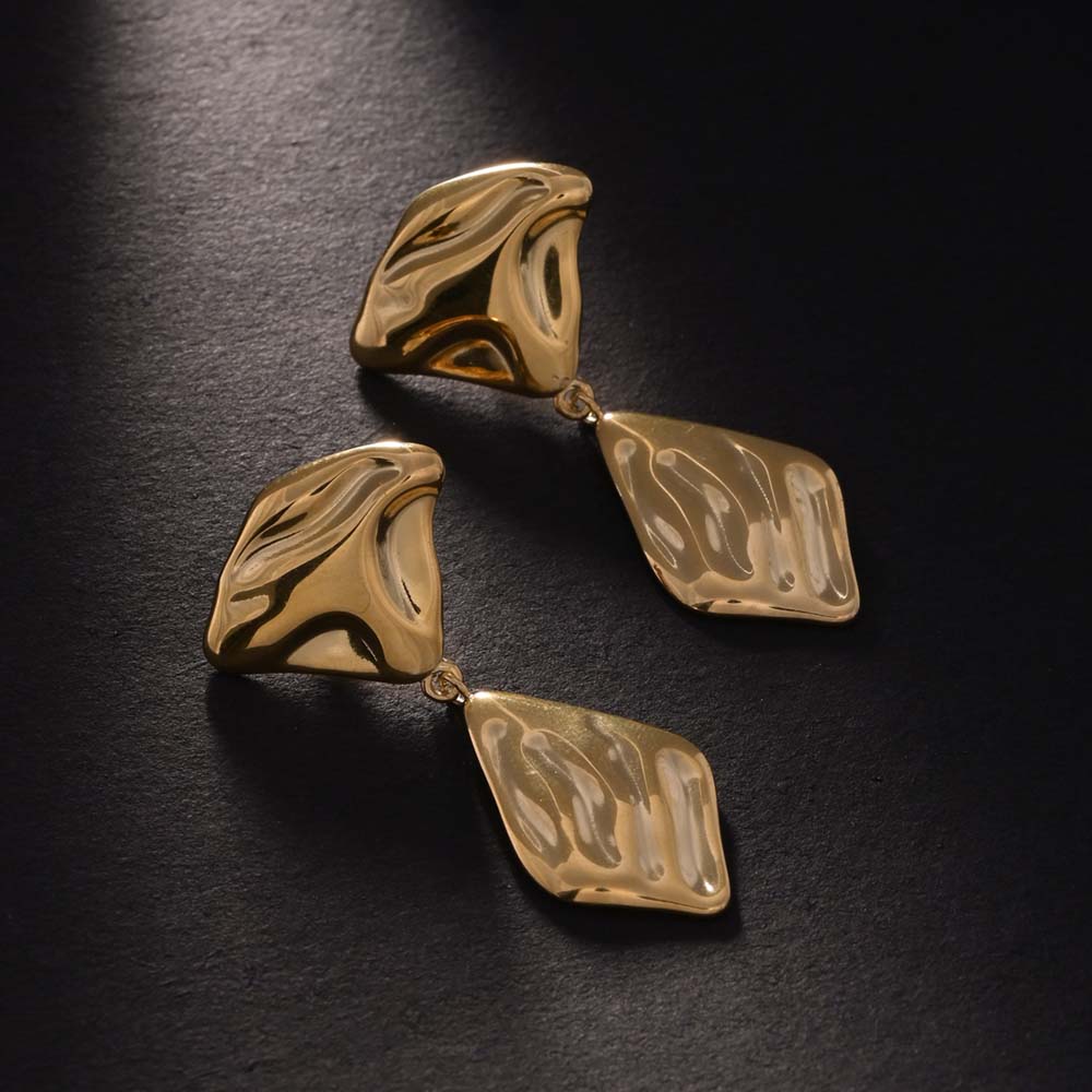 Goldtone Glint Drop Earrings