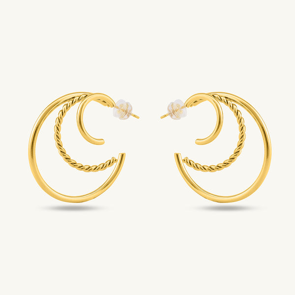 Golden Whirlwind Dangler Earrings