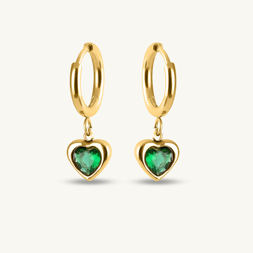 Verdant Heart Love Drop Hoops