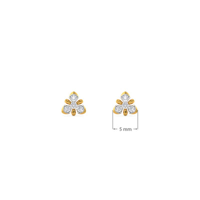 Trinity Bloom 9KT Gold Lab Grown Diamond Stud Earring