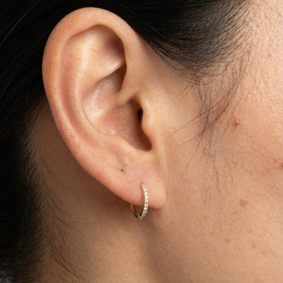 Timeless 9KT Gold Lab Grown Diamond Hoop Earrings