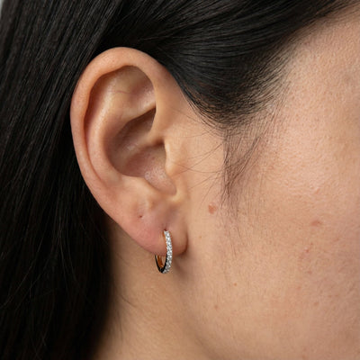 Elegant 9KT Gold Lab Grown Diamond Hoop Earrings