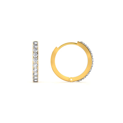 Elegant 9KT Gold Lab Grown Diamond Hoop Earrings