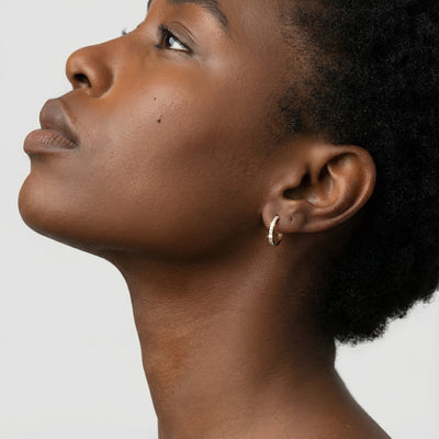 Elegant 9KT Gold Lab Grown Diamond Hoop Earrings