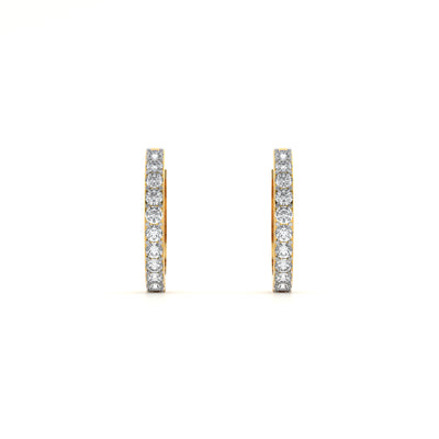 Elegant 9KT Gold Lab Grown Diamond Hoop Earrings