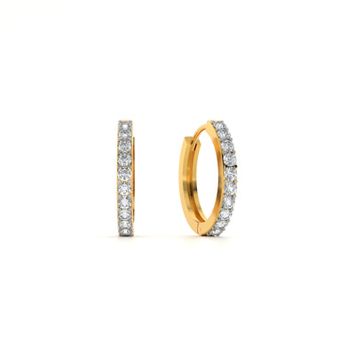 Elegant 9KT Gold Lab Grown Diamond Hoop Earrings