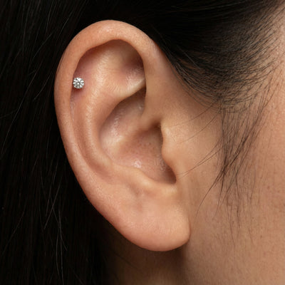 0.4 Carat 9KT Gold Lab Grown Diamond Solitaire Studs for Multiple Piercings