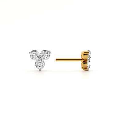 Trio Spark 9KT Gold Lab Grown Diamond Stud Earring