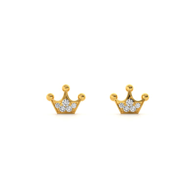 Royal Crown 9KT Gold Lab Grown Diamond Stud Earring