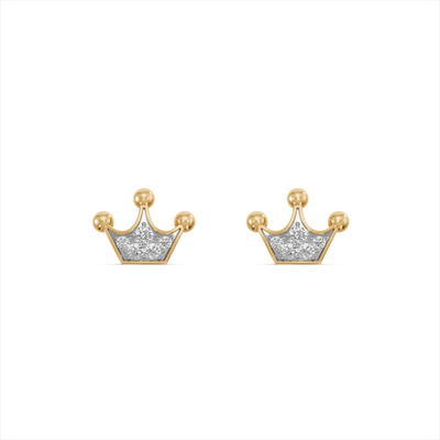 Royal Crown 9KT Gold Lab Grown Diamond Stud Earring