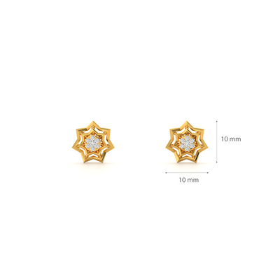 Galaxy Star Sparkling 9KT Gold Lab Grown Diamond Stud Earring