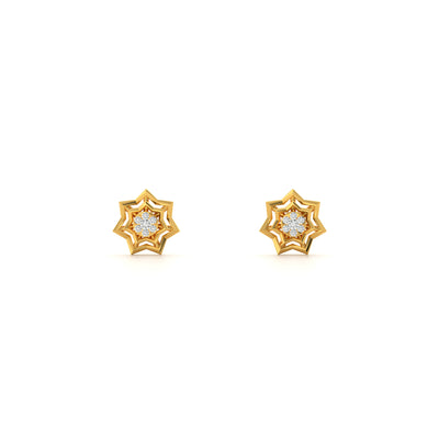 Galaxy Star Sparkling 9KT Gold Lab Grown Diamond Stud Earring