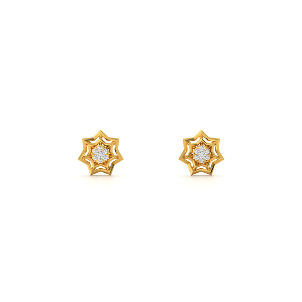 Galaxy Star Sparkling 9KT Gold Lab Grown Diamond Stud Earring