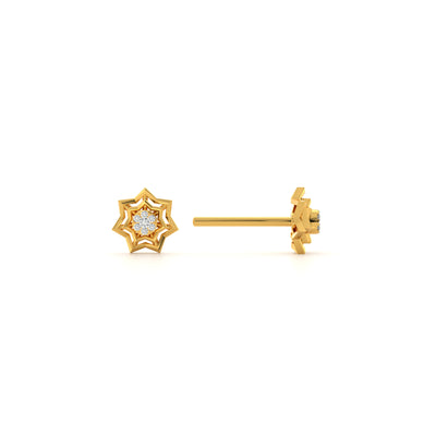 Galaxy Star Sparkling 9KT Gold Lab Grown Diamond Stud Earring