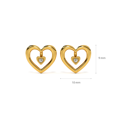 Love's Glow 9KT Gold Lab Grown Diamond Stud Earring