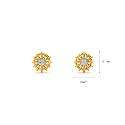 Sunshine Elegance 9KT Gold Lab Grown Diamond Stud Earring