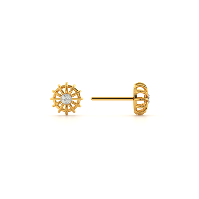 Sunshine Elegance 9KT Gold Lab Grown Diamond Stud Earring