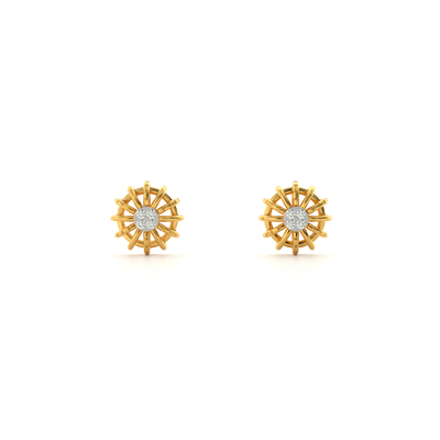 Sunshine Elegance 9KT Gold Lab Grown Diamond Stud Earring