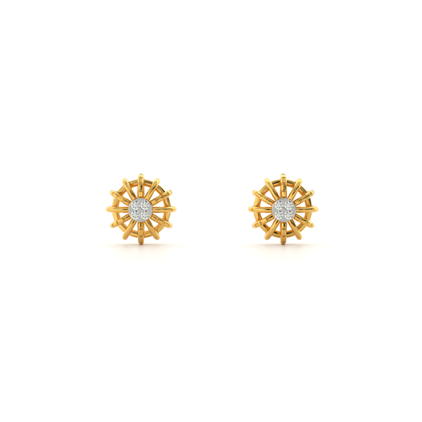 Sunshine Elegance 9KT Gold Lab Grown Diamond Stud Earring