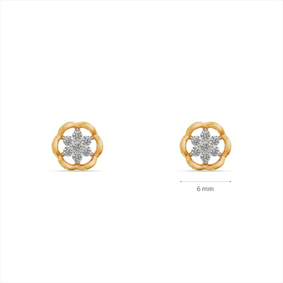 Blooms 9KT Gold Lab Grown Diamond Stud Earring