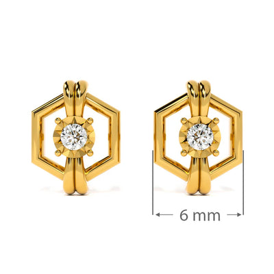 Sleek & Chic 9KT Gold Lab Grown Diamond Stud Earring
