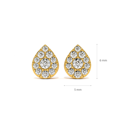 Dewdrop Elegance 9KT Gold Lab Grown Diamond Stud Earring
