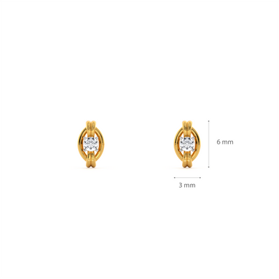 Ornate Glow 9KT Gold Lab Grown Diamond Stud Earring