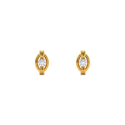 Ornate Glow 9KT Gold Lab Grown Diamond Stud Earring