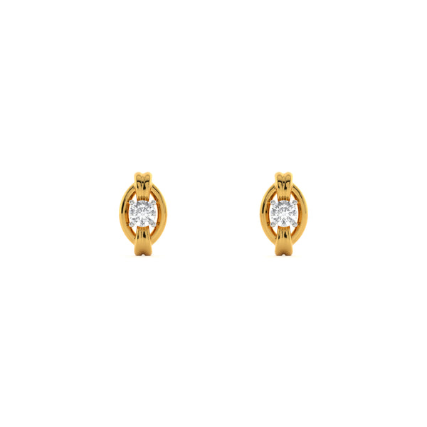 Ornate Glow 9KT Gold Lab Grown Diamond Stud Earring