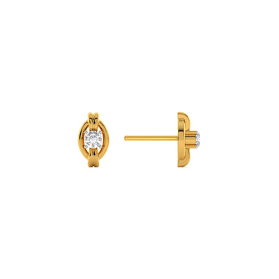 Ornate Glow 9KT Gold Lab Grown Diamond Stud Earring