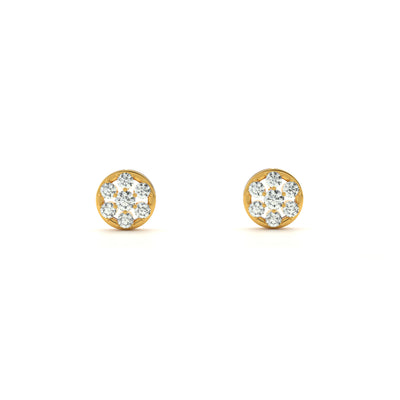 Lustrous Bouquet 9KT Gold Lab Grown Diamond Stud Earring
