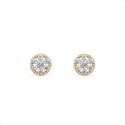 Lustrous Bouquet 9KT Gold Lab Grown Diamond Stud Earring