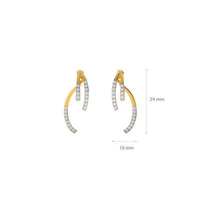 Tassel 9KT Gold Lab Grown Diamond Earrings