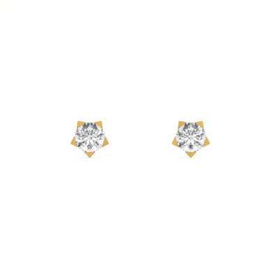 Starry Contrast 9KT Gold Lab Grown Diamond Earrings