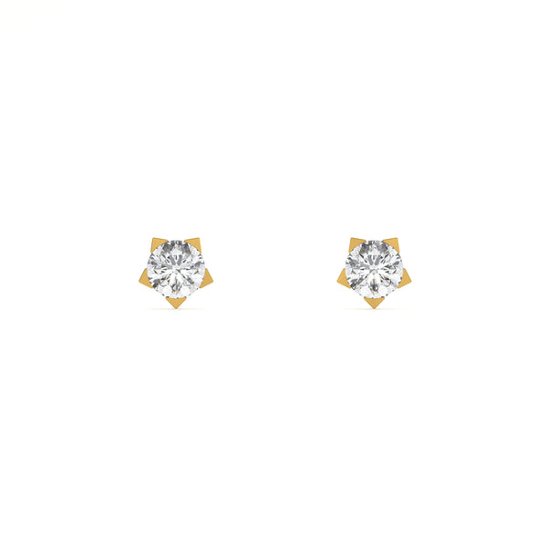 Starry Contrast 9KT Gold Lab Grown Diamond Earrings